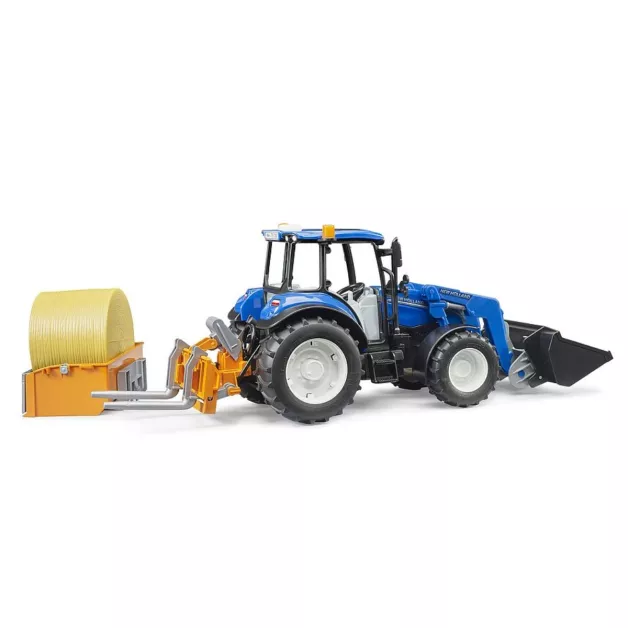 New Holland T5.120 avec chargeur avant, coffre de chargement et fourches