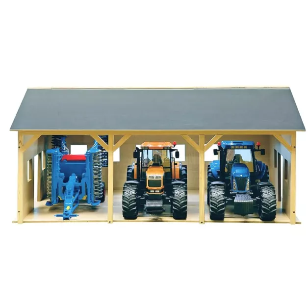Hangar en bois pour 3 tracteurs jouet Bruder 178287