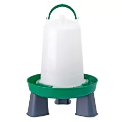 Abreuvoir pour poules Olba vert et blanc avec pieds