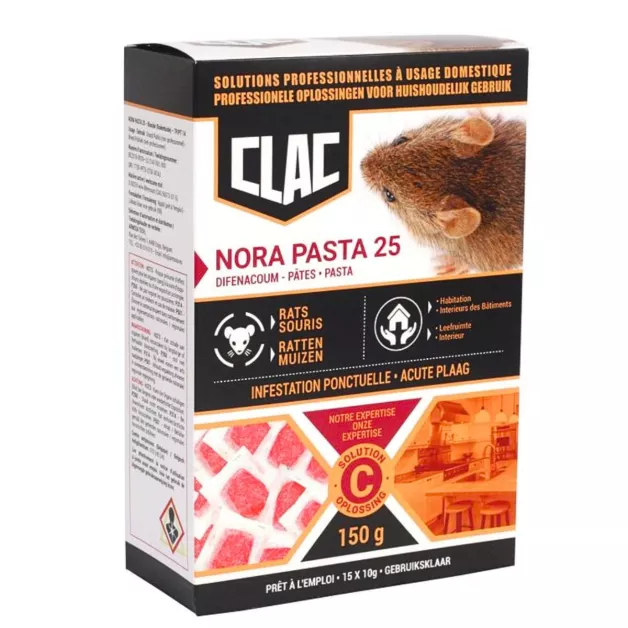 Poison pâte Nora Pasta 25 – 3kg ou 15x10gr