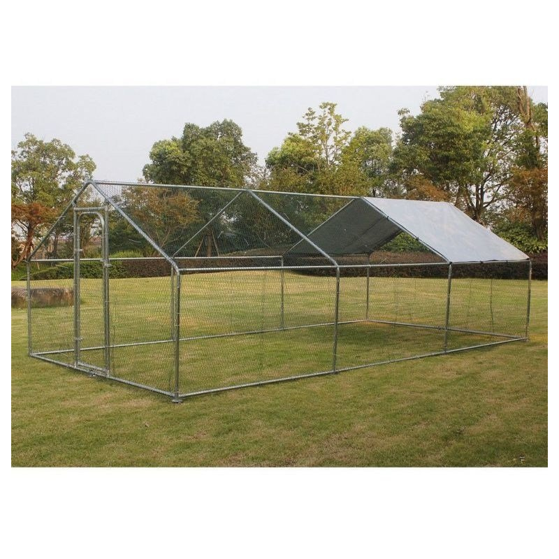 Grand Enclos En Métal Gavalnisé Pour Volailles De 12 M²