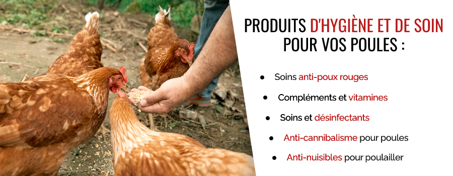 Produits de soins pour poules