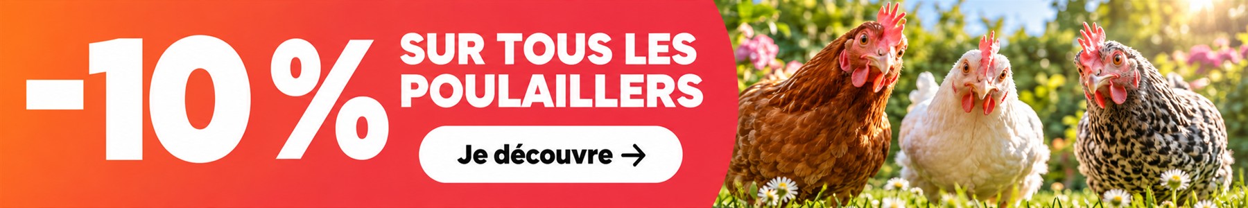 Faites plaisir à vos poules : -10 % sur tous les poulaillers. Je découvre.